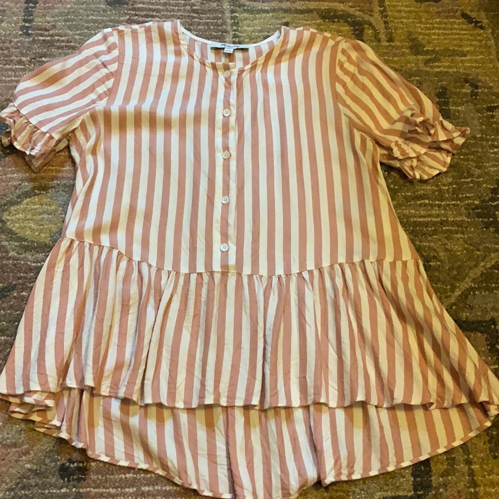 Madewell ruffle sleeve peplum top